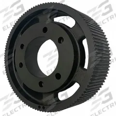 APPROVED VENDOR Timing Belt Pulley: Curvilinear, Bushed, For HTD Timing Belt Section, 112 Teeth (MPN QD112-8M-85-F). Key specifications — Brand: APPROVED VENDOR; Finish: Black Oxide; For Belt Series: PowerGrip® HTD®; For Bushing Size: F.