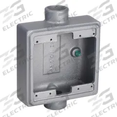 APPLETON ELECTRIC Electrical Box: Iron, Rectangular, 2 Gangs, 3/4 in Hub Size, 32 cu in Capacity (MPN FSC-2-75). Key specifications — Color: Gray; Brand: APPLETON ELECTRIC.