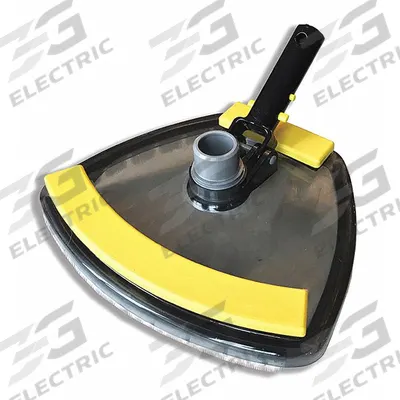 JED POOL TOOLS Pool Vacuum: Black/Yellow, Aluminum, 10 1/8 in Wd, 4 1/4 in Ht - Pool Vacuum Heads
