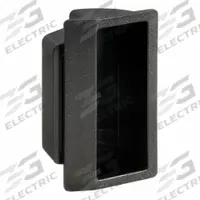 SUGATSUNE Recessed Pull Handle: Snap-In, Plastic, Black, Tray, 2.8 in Overall Lg, Rectangular (MPN AT-70-B). Key specifications — Mounting Type: Snap-In; Brand: SUGATSUNE; Color: Black; Finish: Matte; Material Family: Plastic.
