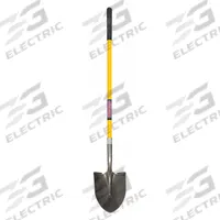 WESTWARD Round Point Shovel: Steel Blade, 14 ga, Straight Handle Type, Fiberglass Handle (MPN 3YU82). Key specifications — Blade Color: Gray; Handle Color: Yellow; Blade Material: Steel.