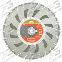 HUSQVARNA Diamond Saw Blade: Block/Brick/Concrete/Iron/Metal/Rebar/Stone, 16 in Blade Dia., Wet/Dry (MPN NXS-16). Key specifications — attr1097734: Wet/Dry; attr1097738: Power Cutter; attr1097751: HUSQVARNA.