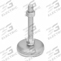 JW WINCO Male-End Leveling Mount: Swiveling Stud, 3/8"-16 Thread Size, 1.97 in, 3,147 lbf Capacity (MPN 31-50-3/8X16-75-B2-SK). Key specifications — Base Shape: Round; Load Capacity: 3,147 lbf; Thrust Pad Material: TPE; Includes: Rubber Pad; Hex Size: 11/16 in.