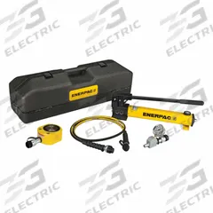 ENERPAC Hydraulic Cylinder and Hand Pump Set: 48 ton Cylinder Nominal Capacity, RSM500, P392 (MPN SRS500TB). Key specifications — attr96685: GA45GC; attr98870: ENERPAC; attr96682: 0.63 in; attr96683: RSM500; attr96684: P392; attr1160276: Hydraulic Cylinder and Hand Pump Set.