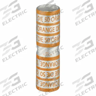 APPROVED VENDOR Open Barrel Splice: 3/0 AWG Wire Size, Orange Code, 2.27 in, Copper Barrel - Crimped Butt Splice Compression Connectors