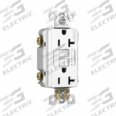PASS & SEYMOUR Duplex GFCI Receptacle: Duplex, 5-20, White, GFCI, 125V AC - General Purpose Receptacles