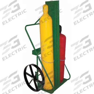 SAFTCART Cylinder Hand Truck: 400 lb, Side by Side, 2 Cylinder - Firewall Welding Cylinder Hand Trucks