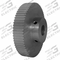 DAYTON Timing Pulley: Modified Curvilinear, Fixed, For GT Timing Belt Section, For 9 mm Belt Wd (MPN 72-3P09M6A8). Key specifications — Brand: DAYTON; Finish: Clear Anodized; For Belt Series: Powerhouse®.