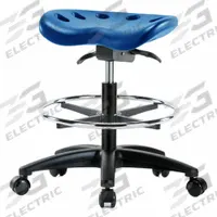 Tractor Stool: Polyurethane, Ht Range 19 in to 26 1/2 in, 17 in Seat Wd, 14 in Seat Dp, 0 Glides (MPN PTMBSO-RG-CF-RC-BLU). Key specifications — Brand: APPROVED VENDOR; Foot Support: Yes; Base Material: Fiberglass; ESD-Safe: Not ESD Safe; Number of Casters: 5.