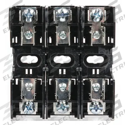 BUSSMANN Fuse Block: Open Block Design, 3 Pole, 250 V AC, Screw - Fuse Blocks for UL Class H & K Fuses