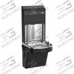 ELKAY Drinking Fountain with Bottle Filler: On-Wall, 8 gph @ 50°F, Touchless Sensor, Stainless Steel (MPN LZS8WSBPRO-FSR5). Key specifications — Brand: ELKAY; Housing Material: Stainless Steel; Filter Access: Top Panel Access; Housing Finish: Stainless; Chilling Capacity: 8 gph @ 50°F; Housing Color: Black.