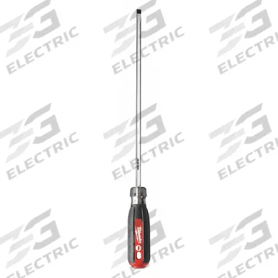 MILWAUKEE Tether-Ready Slotted Screwdriver: 1/4 in Tip Size, Extra Long Lg - Tether-Ready Slotted Screwdrivers