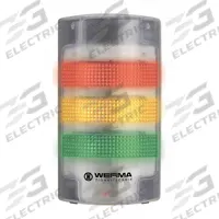 WERMA Tower Light Assembly: 3 Tier, Green/Red/Yellow, No Sounder Tier, 195 mm Overall Ht, 69110068. Key specifications — Manufacturer Part Number: 69110068; Brand: WERMA; Operating Voltage: 115 to 230V AC; Light Tier Color: Yellow.