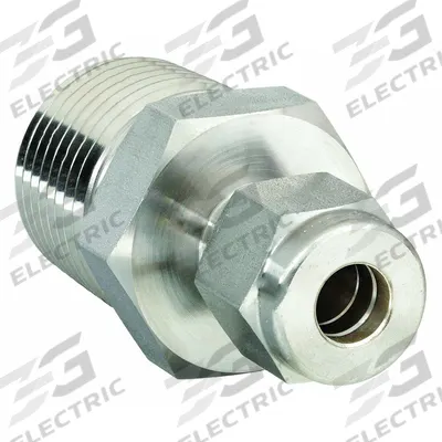 HAM-LET Compression Fitting Adapter: 3/8 in OD x 1/4 in Pipe Fitting Size - Double-Ferrule Stainless Steel Fittings
