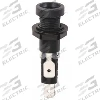 BUSSMANN Panel Mount Fuse Holder: For Fuse Size 5 mm x 20 mm, 1 Pole, 16 A Max, 250 V AC (MPN HTB-36M-R). Key specifications — Fuse Holder Termination Type: 1/4 in Quick Connect; Fuse Holder Cap Style: Screwdriver Slot; Brand: BUSSMANN; Fits Fuse Class or Type: Glass and Ceramic.
