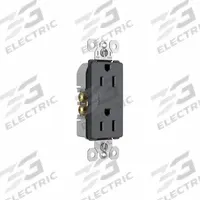 LEGRAND Receptacle: Duplex, 5-15, Graphite, 125V AC, 15 A, 2 Pole / 3 Wire (MPN 885TRGCC12)