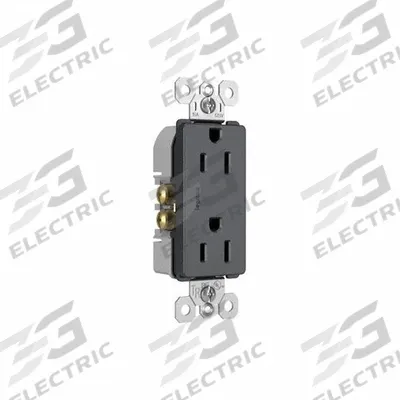LEGRAND Receptacle: Duplex, 5-15, Graphite, 125V AC, 15 A, 2 Pole / 3 Wire (MPN 885TRGCC12) - General Purpose Receptacles