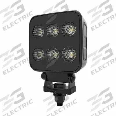ECCO Vehicle Work Light: Square, Flood, LED, Bracket, 2 Conductor Cable with Connectors - Vehicle Floodlights