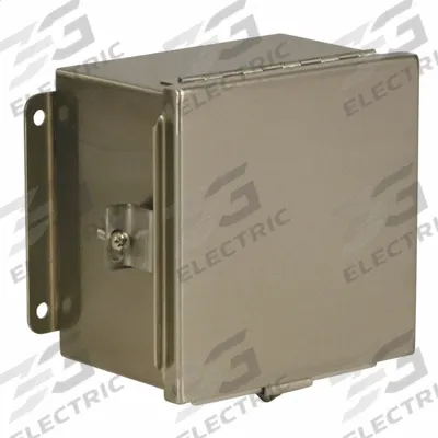 WIEGMANN Enclosure: 316 Stainless Steel, 10 in x 8 in x 4 in, NEMA 12/13/4/4X, Solid Cover - Stainless Steel Enclosures