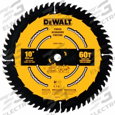 DEWALT Circular Saw Blade: 10 in Blade Dia., 60 Teeth, 0.1 in Cut Wd, 5/8 in Arbor Size - Wood-Cutting Blades