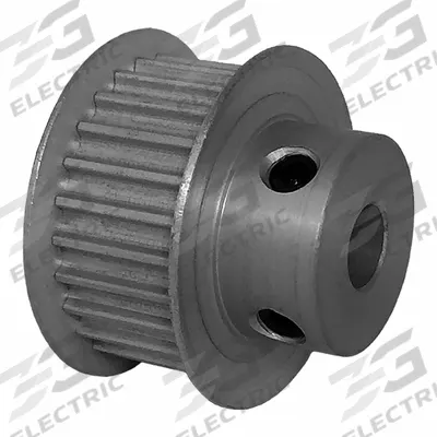 Dayton Timing Pulley: Curvilinear, Fixed, For 9 mm Belt Wd, 25 Teeth, 3 mm Pitch - HTD Section Fixed-Bore Timing Pulleys with Hub