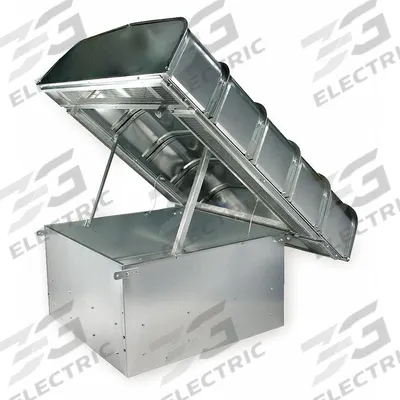 Dayton Roof Vent Hood: 17,103 cfm @ 0.100 in SP, Steel, Galvanized, 96 in Hood Lg - Roof Vent Hoods