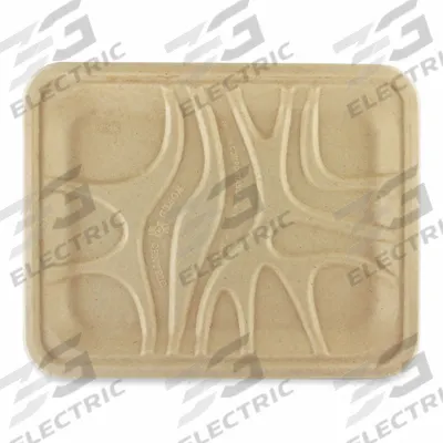 WORLD CENTRIC Food Trays: 1 Compartments, 3/4 in Ht, 7 1/4 in Wd, 9 1/8 in Lg, Natural - Fiber Cafeteria Trays