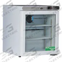 AMERICAN BIOTECH SUPPLY Lab Refrigerator: 1 cu ft, Tabletop, 1°C to 10°C, 19 1/4 in Overall Dp, Temp (MPN ABT-HC-UCFS-0104G-LH). Key specifications — Door Opening Style: Left; Color: White; Alarm Type: Temperature; Manufacturer Part Number: ABT-HC-UCFS-0104G-LH; Brand: AMERICAN BIOTECH SUPPLY; Product Type: Lab Refrigerator; Door Type: Swing Glass; Refrigerant Type: R-600a.