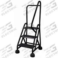 COTTERMAN Rolling Ladder: 2.3 ft Platform Ht, Partially Assembled, Steel, Wt-Actuated Auto-Lock (MPN ST-323 A2 C7 P5). Key specifications — Includes Handrails: Handrails Included; Material: Steel; Brand: COTTERMAN; Color: Black.