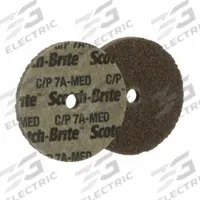 SCOTCH-BRITE Unitized Wheel: 3 in Dia x 1/2 in W, 1/4 in Arbor Hole, Aluminum Oxide, Medium, 20 PK (MPN 61500000668). Key specifications — Series: CP-UW; Brand: SCOTCH-BRITE.
