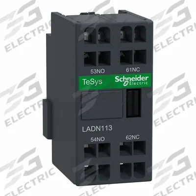 SCHNEIDER Auxiliary Contact Block: 1NO/1NC, 6 A Max Current (AC), Front Mount - Schneider Electric Auxiliary Contacts