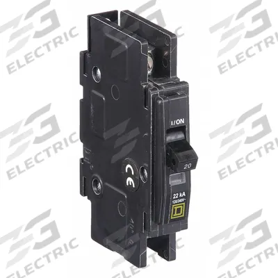 SQUARE D Miniature Circuit Breaker: 20 A, 120/240V AC, Single Phase, 22kA at 120/240V AC - QOU Series, Unit-Mount Square D Miniature Circuit Breakers