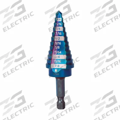 SPYDER Step Drill Bit: 3/16" to 7/8", Black Oxide HSS, Impact Rated - Impact-Rated High-Speed Steel Step Drill Bits