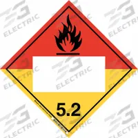 BRADY DOT Container Placard: 5.2, 10 3/4 in x 10 3/4 in, 10 3/4 in Label Ht, 10 3/4 in Label Wd (MPN 60400). Key specifications — Brand: BRADY; Message: 5.2.