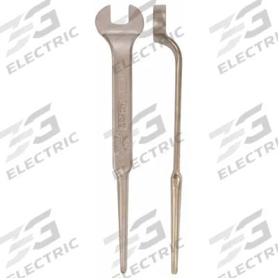 AMPCO Spud Wrench: Aluminum Bronze, Natural, 24 mm Head Size, 1 in Offset - Metric Offset Nonsparking Open End Spud Wrenches