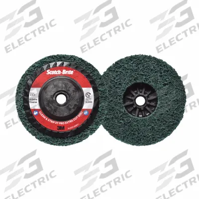 SCOTCH-BRITE Non-Woven Depressed Center Disc: 5 in x 5/8"-11, Aluminum Oxide, Extra Coarse - Coating-Removal Discs for All Metals