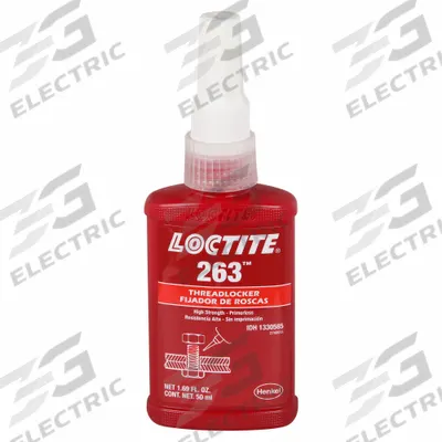 LOCTITE Primerless High-Strength Threadlocker: 263, Red, Oil Tolerant, 1.69 fl oz - Primerless High-Strength Threadlockers (Red)