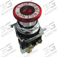EATON Emergency Stop Push Button: Illuminated, Mushroom Head Profile, Metallic, 30 mm, 1NC (MPN 10250T597LED2A-71X). Key specifications — Brand: EATON; Action: Maintained/Maintained; Series: 10250T; Push Button Material Type: Metallic.