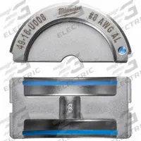 MILWAUKEE Upper and Lower Crimping Die: 8 AWG, U Style Dies, For Use With 2679-20/49-16-U000 (MPN 49-16-U008). Key specifications — attr511073: U Style Dies; attr511072: Electrical Wire and Cable Crimping; attr473934: MILWAUKEE; attr511065: M18™ FORCE LOGIC™; attr511069: Blue; attr542116: 8 AWG; attr511067: 49-16-U000.