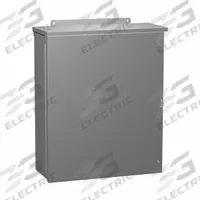 HAMMOND Enclosure: Galvanized Steel, 42 in x 30 in x 12 in, 3R, Solid Cover, Hinged, Painted (MPN C3R423012HCR). Key specifications — Brand: HAMMOND; Closure Method: Screws; Knockouts: Not Included.