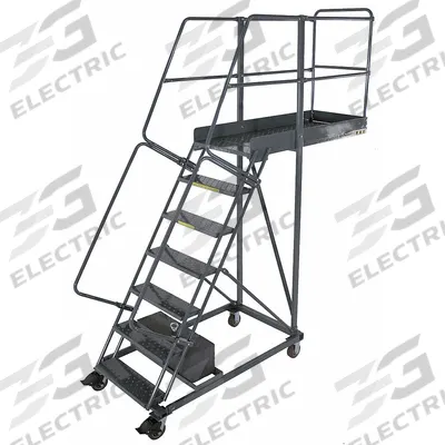 BALLYMORE Rolling Cantilever Ladder: 5.8 ft Platform Ht, Unassembled, Locking Casters - Unsupported Cantilever Ladders