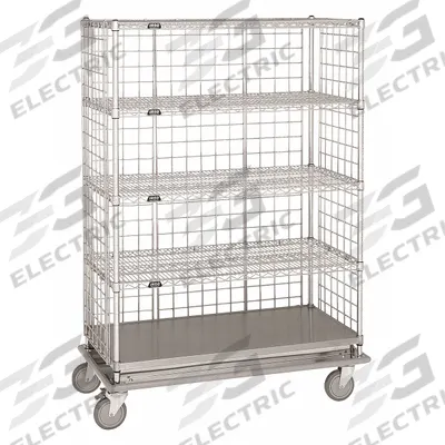 APPROVED VENDOR Stock Cart: 1,000 lb, Overall Dim. 24 in L x 60 in W x 72 in H, Adj - Single-Side-Access with Solid & Wire Shelves