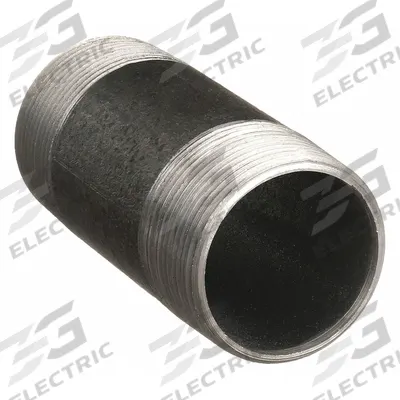 BECK Pipe Nipple: 1/2 in Nominal Pipe Size, 6 in Lg, Schedule 40, Black Anodized Steel - Schedule 40 Right Hand/Left Hand Low Pressure Nipples