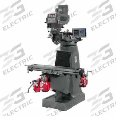 JET Vertical Milling Machine: JTM-4VS, 3 hp - Variable-Speed Vertical Milling Machines with DRO & 3-Axis Powerfeeds