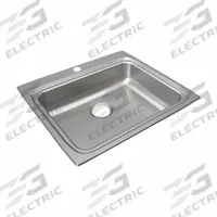 JUST MANUFACTURING Bowl Drop-In Sink: 25 in Overall Lg, 22 in Overall Wd, 5 in Bowl Dp, 1 Bowls (MPN SLADA2225A502-J). Key specifications — Brand: JUST MANUFACTURING; Color Family: Silver/Gray.