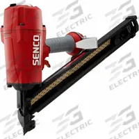 SENCO Air Nail Gun: Metal Connector, 34°, Paper, 1/4 in NPT, Sequential, Strip Collation (MPN JN91P1). Key specifications — attr1320923: SENCO; attr1320894: Sequential.