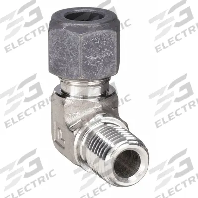 PARKER Compression Fitting Elbow: 3/8 in OD x 1/4 in Pipe Fitting Size - Single-Ferrule Stainless Steel Fittings