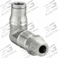 LEGRIS Push-Fit Elbow Fitting: 6 mm OD x 1/8 in Pipe Size, Push-to-Connect x MNPT, Stainless Steel (MPN 3809 06 11). Key specifications — Brand: LEGRIS; Thread Size A: 1/8"-27.