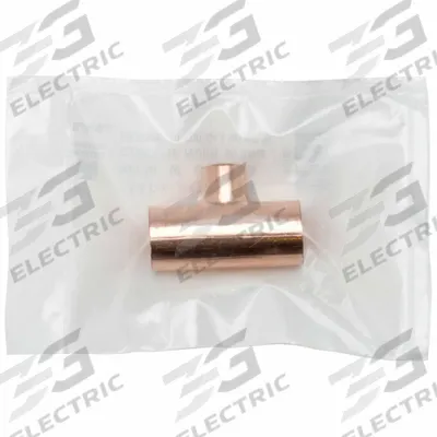 STREAMLINE Sweat Fitting Tee: 1 in CTS x 3/4 in CTS x 3/4 in CTS, Cup x Cup x Cup - Clean & Bagged Wrot Copper Tube Fittings