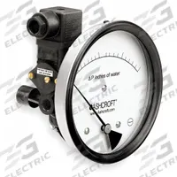 ASHCROFT Differential Pressure Gauge & Switch: Dual In-Line or Back, 1/8 in NPT Female, 1134, IP65 (MPN 451134EDRQMXV5CYLM25IWD). Key specifications — Sensor Type: Diaphragm; Series: 1134; Housing Material: Glass Filled Nylon; Certificate of Calibration: Not Included; Gauge Accuracy: ±3%.